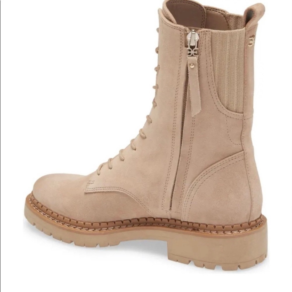 Sam Edelman Lex Sesame Suede Lace Up Boots - Picture 2 of 2